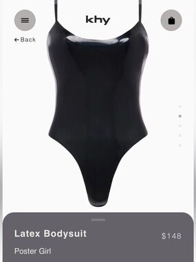 KHY KYLIE JENNER Black Latex Bodysuit